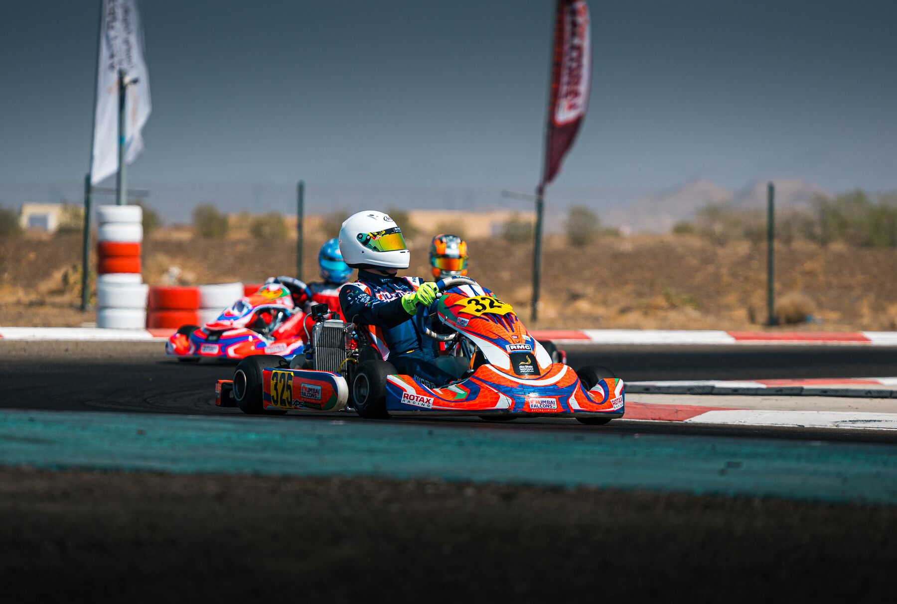 Damian Knorr #325 in a battle, Rotax Invitational
